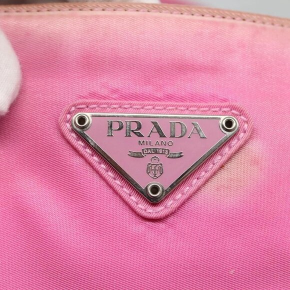 PRADA Tote Bag Nylon Pink Silver Auth EC753 - Picture 10 of 16